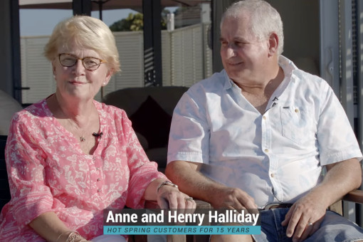 Anne and Henry, Hot Spring Spa customers for 15 years - Anne and Henry